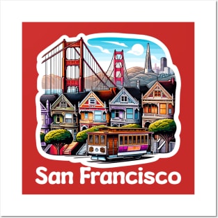 Colorful SF Panorama - San Francisco Posters and Art